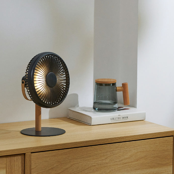 Beyond Detachable Desk Fan With LED Light - Matte Grey