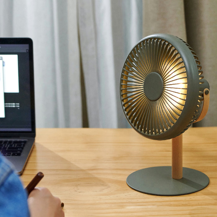 Beyond Detachable Desk Fan With LED Light - Navy Green