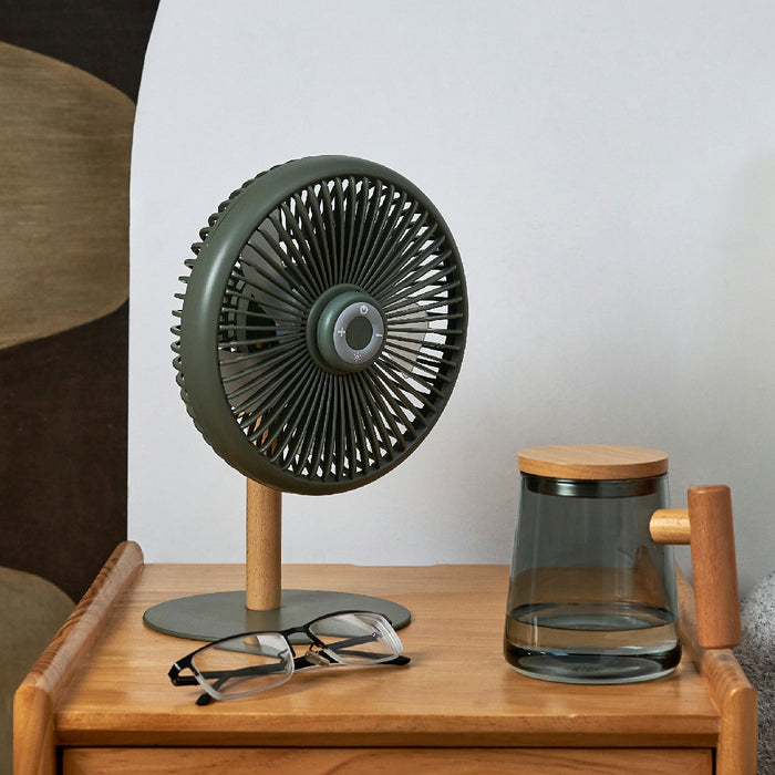 Beyond Detachable Desk Fan With LED Light - Navy Green