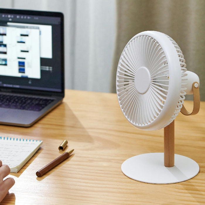 Beyond Detachable Desk Fan With LED Light - Cream White
