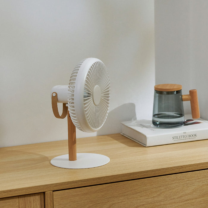 Beyond Detachable Desk Fan With LED Light - Cream White