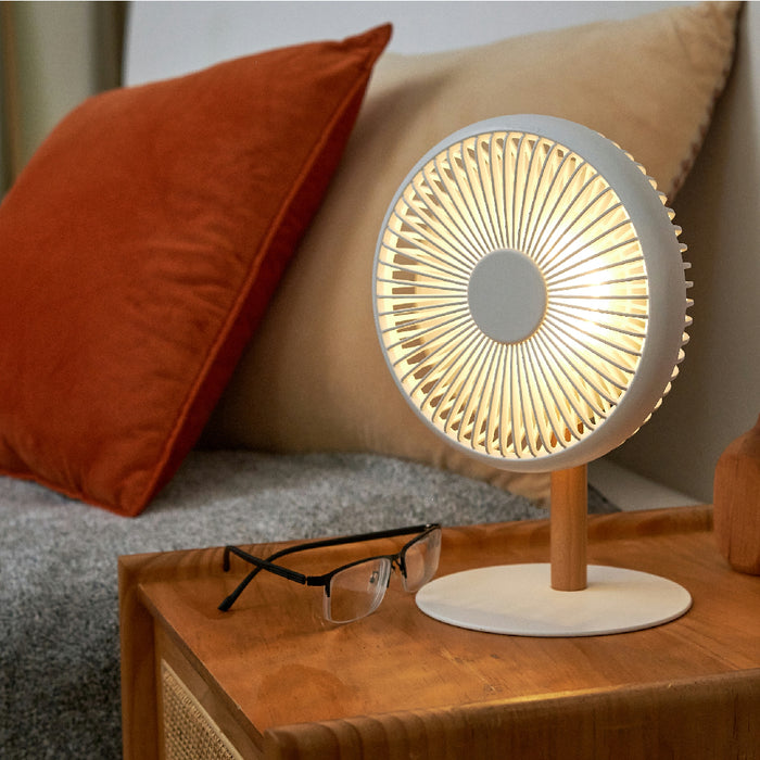 Beyond Detachable Desk Fan With LED Light - Cream White