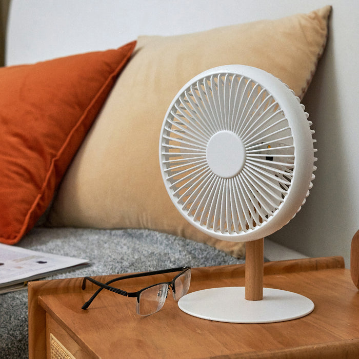 Beyond Detachable Desk Fan With LED Light - Cream White