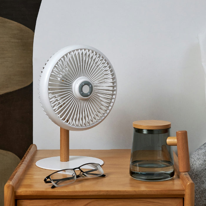 Beyond Detachable Desk Fan With LED Light - Cream White