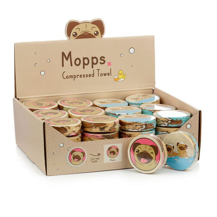 Mopps Pug Compressed Travel Towel