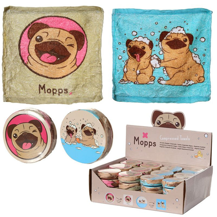 Mopps Pug Compressed Travel Towel