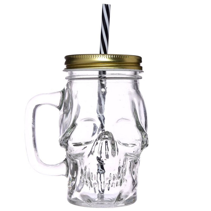 Glass Skull Drinking Jar