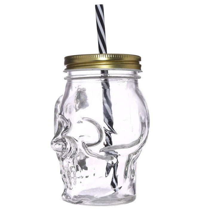 Glass Skull Drinking Jar