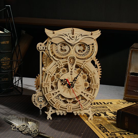 [ROKR] Owl Clock 3D Wooden Puzzle